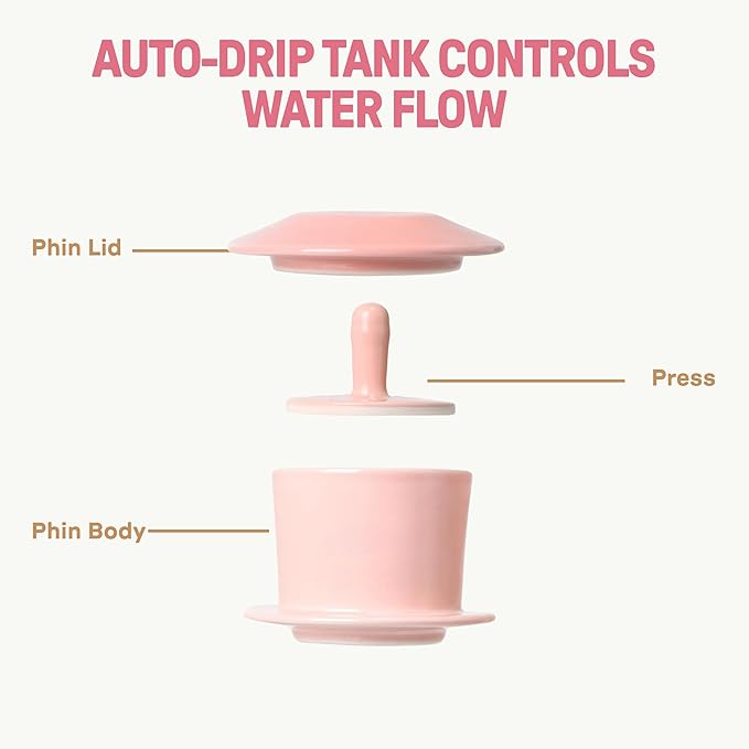 [Holiday Gift] Ceramic Vietnamese Phin Filter by PHINOI - Pour Over Coffee Dripper – 1-3 Cup Coffee Maker with Flower Design – Reusable Coffee Filter for Manual Brewing, Travel Friendly (Pink)