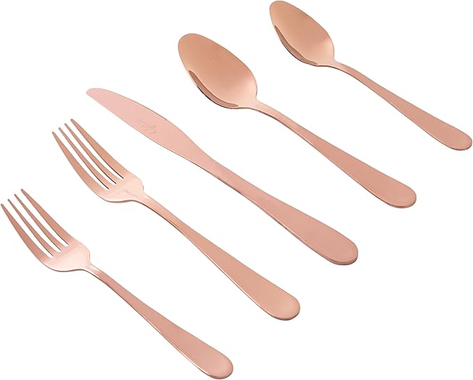 Gibson Home Flatware, 20 Piece Set, Rose Gold
