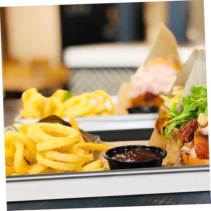 GLEAVI 2pcs Stainless Steel Steaming Tray Noodle Serving Tray for Restaurant and Hotel Use Food Presentation Platters