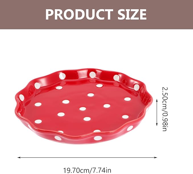 Cabilock of Use Dot Serving Plate Ceramic Fruit Plate Decorative Salad Holder Random Color