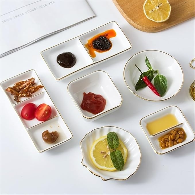 Appetizer Plates Ceramic Phnom Penh Seasoning Dish Frame Dish Restaurant Flavor Dish Vinegar Dish Soy Sauce Dish Dip Dish for Condiment