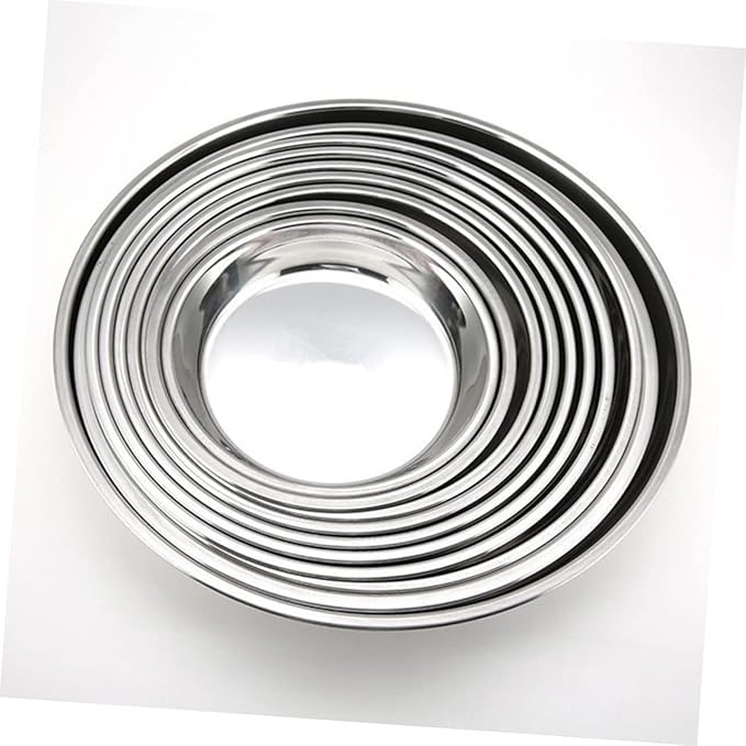 Garneck Stainless Steel Deep Plate 30 cm - High Quality Stainless Steel Bowl for Cakes - Fruit and Snacks Ideal for Home Bar and Kitchen Durable and Reusable