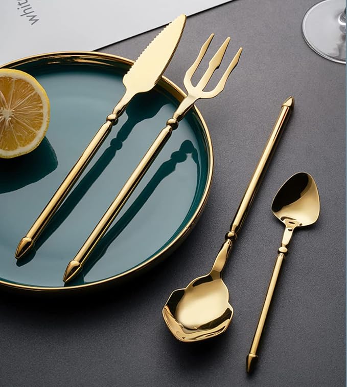 Silverware Set for 14 Durable 18/10 Stainless Steel Flatware Set Creative Styles 56 Piece Modern Cutlery Tableware Utensils Set for Home Kitchen Wedding Restaurant Knives forks and Spoons