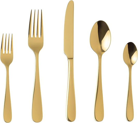 London Silverware Set, 30 Piece Forged Flatware Set Cutlery Set Premium Polished Stainless Steel, Service for 6, for Kitchen, Home, Wedding, Party, Dishwasher Safe