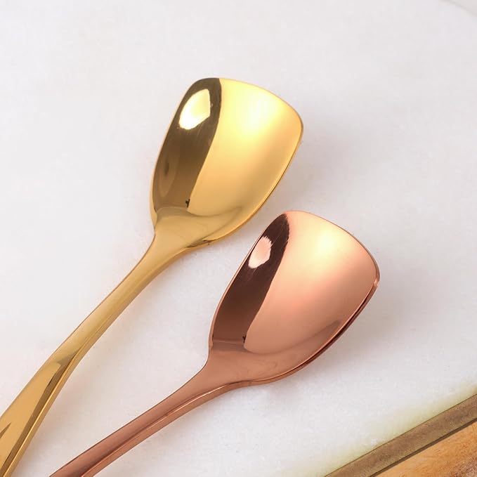 Buyer Star 5.63 Inch Ice Cream Spoon, Stainless Steel Shovel Spoon for 6, Mirror-Polished and Dishwasher-Safe, Suitable for Ice Cream and Dessert, Silver