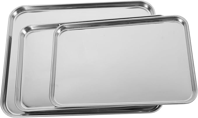 Stainless Serving Trays Rectangular Baking Trays Sizzling Platter for Catering