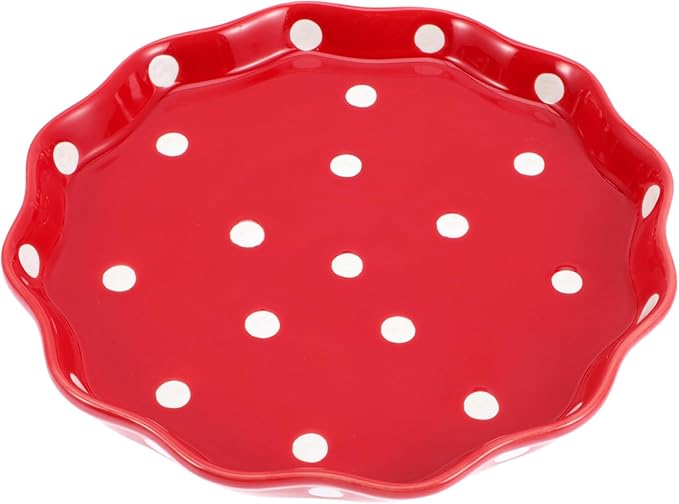 Cabilock of Use Dot Serving Plate Ceramic Fruit Plate Decorative Salad Holder Random Color