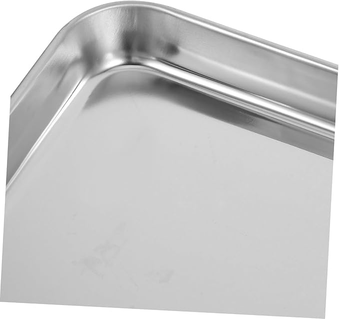 IMIKEYA Rectangular Stainless Steel Food Tray Versatile Serving Platter for Bbq Picnics and Parties and Easy to Clean