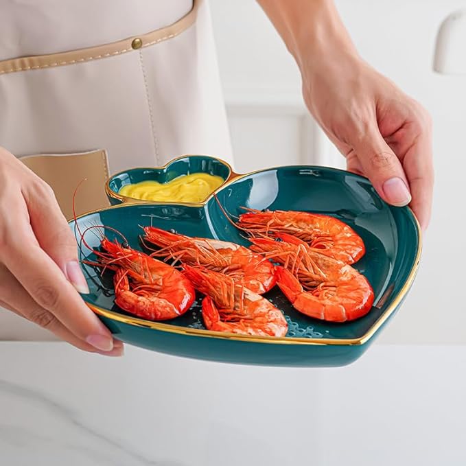 Appetizer Plates Creative Love Ceramic Plate Vinegar Plate Household Dipping Plate Dessert Sushi Separator Plate Cheap Plates