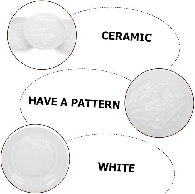 LIFKOME 3pcs Kitchen Snack Plates Ceramic Seasoning Dishes for Dipping Sauces Appetizers and Condiments Practical Spice Serving Tray for