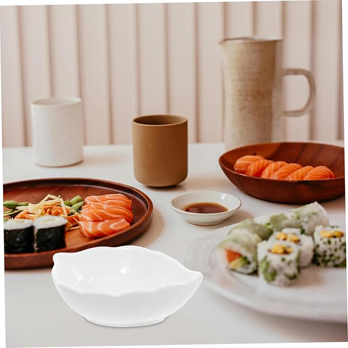 Square Ceramic Dipping Bowls Set of 4 Multi-Purpose Soy Sauce Appetizer Plates for Sushi Ketchup Olive Oil and Seasoning