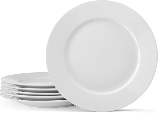 Everyday White Fitz and Floyd Classic White Rim Appetizer Plates, Set of 6