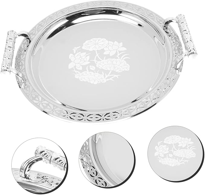 European Style Pattern Tray Serving Dish for Fruits Snacks and Dried Fruits Serving Plate for Gatherings and Parties