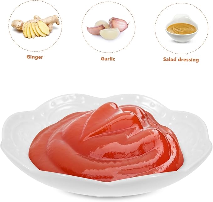 4pcs Ceramic Appetizer Plates Multipurpose Sauce Dishes for Dipping Seasoning Condiments Elegant Floral Design for Home Parties and Celebrations