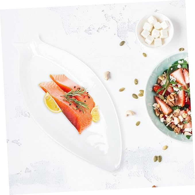 PRETYZOOM Fish Plate Home Decor Serving Dish Fish-shaped Tray for Appetizers Sushi Fruit