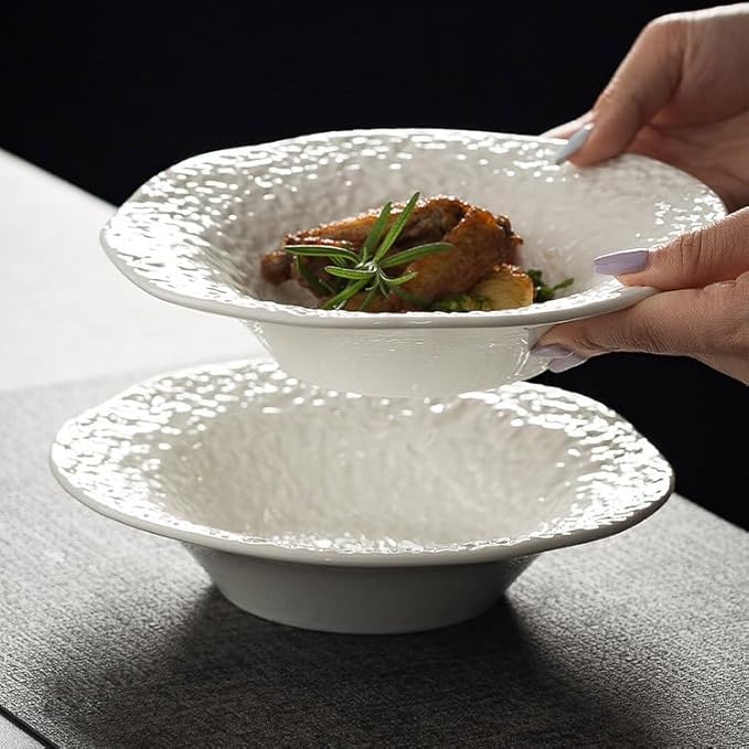 Dinner Plates Noodle Bowl Salad Creative Appetizer Restaurant Deep Plate Ceramic Breakfast Tableware Western Steak Home Kitchen Dining Kitchen Salad Bowl