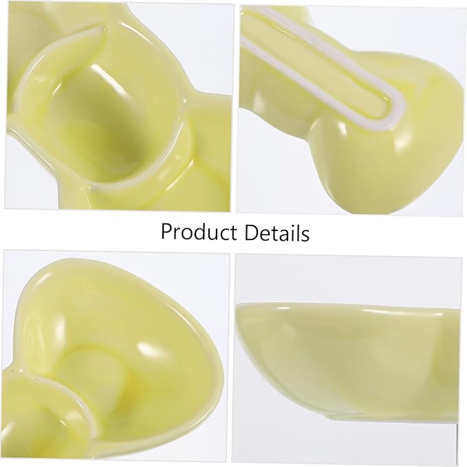 Bowls for Sauce, 1pc Dipping Dish Appetizer Plate Three Grid Seasoning Plate Condiment Plate Sauce Dish Flavored Dish Serving Dish Saucer Plate Vinegar Dish Seasoning(Yellow)