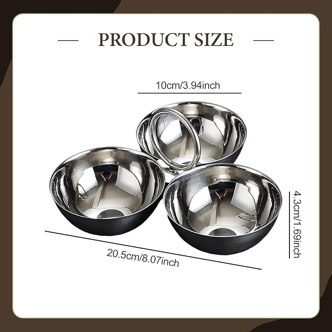 Stainless Steel Snack Serving Bowls Serving Trays Versatile Easy to Clean Appetizer Plates Fruit Plates for Party Bar Candies (Silver)