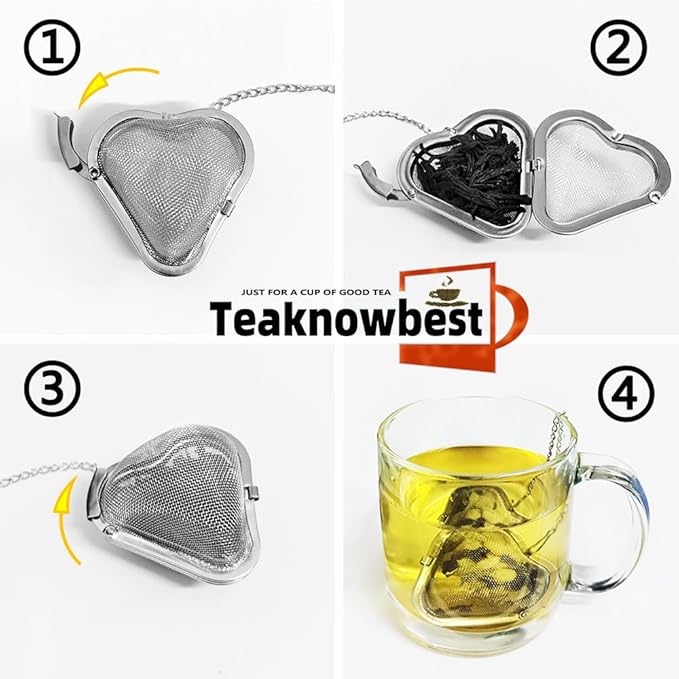 Tea infusers, loose tea strainer, Heart shaped tea ball + cute animal pendant, reusable tea steeper makes afternoon tea meaningful (2, cute cat)