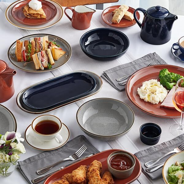 Keystone Vanilla Bean Stoneware Mini Rarebit Dish, White with Brown Speckles, 4 oz, Oval Shape, 5.25 x 3.25 Inches, Dishwasher and Microwave Safe, 6 per Case