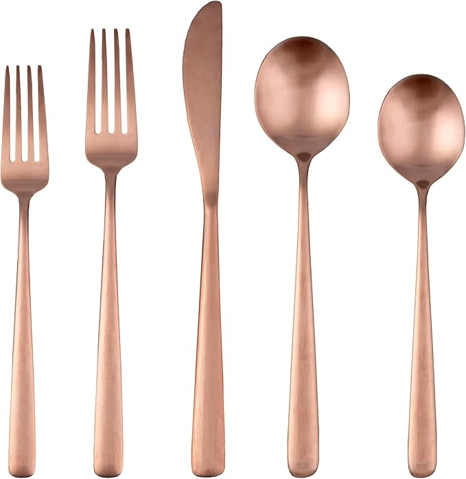 Cambridge Silversmiths Lorenn Copper Satin 20-Piece Flatware Set, Service for 4