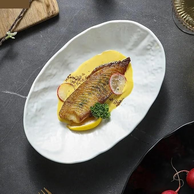 SONGCHAO Party Supplies Dinner Plate Dinner Plates Ceramic Cooking Dishes Restaurant Simple Solid Color Tableware Snack Dessert Pan Pasta Steak Plate Party Plates (Color : A 9.8 inch)