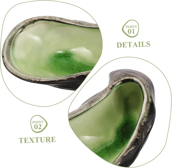 VOSAREA Ceramic Oyster Shell Dish for Caviar Appetizer and Sauces Vintage Style Food Plate for Restaurants and Home Use Elegant and Easy to Clean Serving Tray