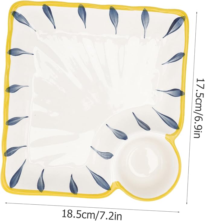 PRETYZOOM Ceramic Plate Dipping Saucer Food Service Dish Hot Pot Serving Plate for Party