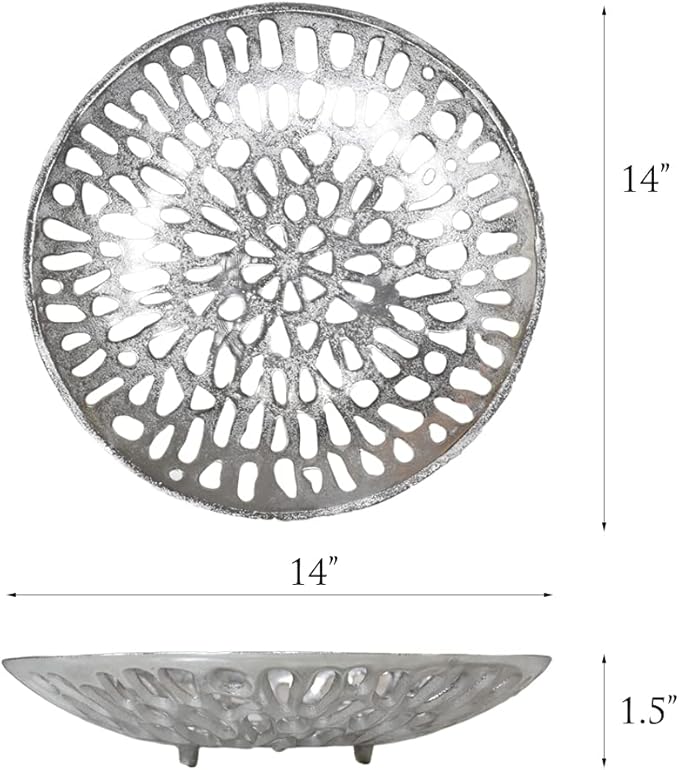 BBH Home's Handmade Silver Novelty Shaped Aluminium Tray 5.51 x 5.51 x 1.37 AMBBVK063AB2020