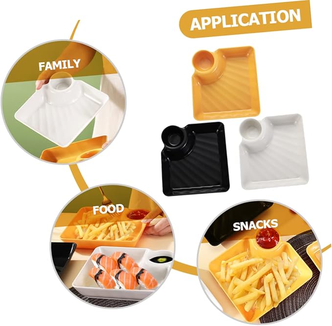 PRETYZOOM 3Pcs Square Food Serving Trays Versatile Sushi and Appetizer Trays for Home Restaurant and Cafeteria Use