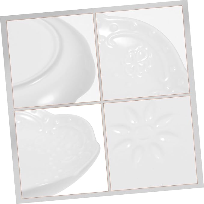 GLEAVI 2sets Ceramic Dipping Dishes Elegant Seasoning Plates for Sauces Appetizers and Desserts Stackable Design for Home Parties Weddings and Celebrations 2pcs*2