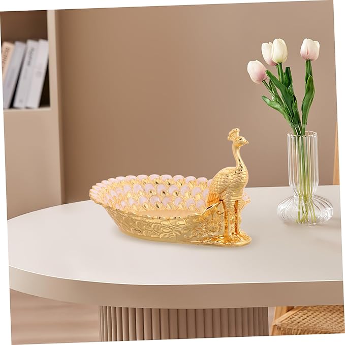 GLEAVI Elegant Gold Fruit Plate European Style Serving Tray Snack Dessert Display
