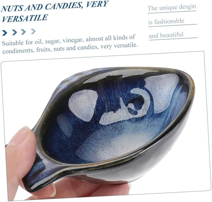 2pcs Ceramic Seasoning Plates Multifunctional Small Bowl Trays for Appetizer Plate Sauce Tray Flavor Dish Practical for Family