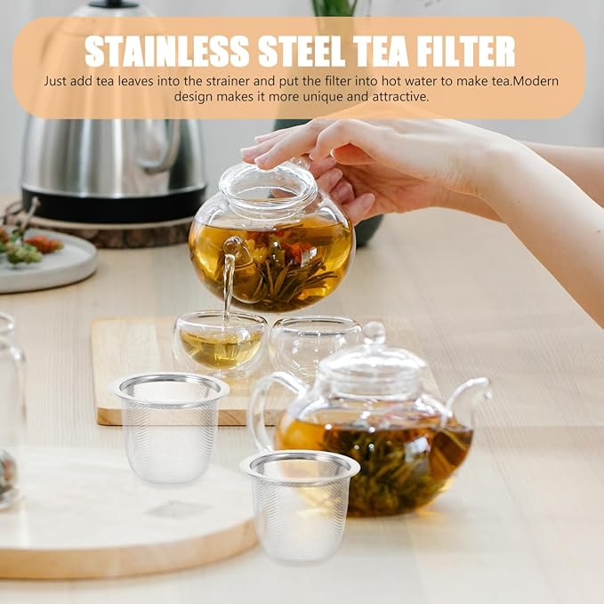 Luxshiny Stainless Steel Tea Filter Strainer 5.8 Inch Mesh Infuser for Loose Leaf Tea Brewing at Home and Office