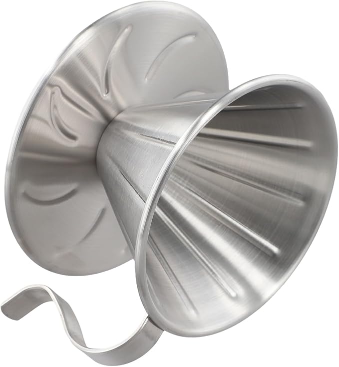 304 Stainless Steel Coffee Dripper with Holder and Ergonomic Handle, Reusable Pour Over Filter Cup Compatible with Various Paper Filters for Home Brewing or Camping(L)