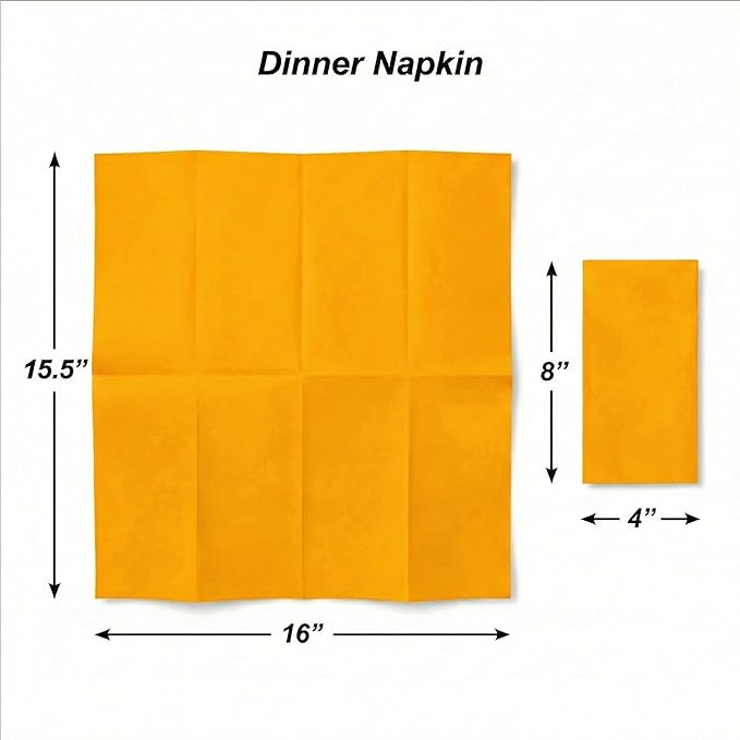 AMERICAN HOMESTEAD Paper Napkins - Orange Disposable Linen-Like Dinner Napkins - Restaurant-Quality Table Serviettes for Weddings, Parties, and Events - 15.75" x 15.75" - 50 Count