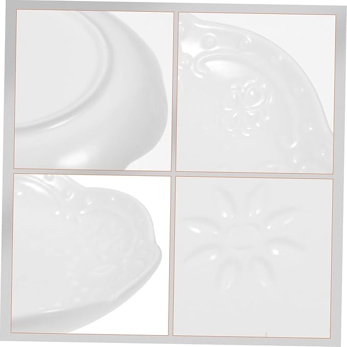 Cabilock 2pcs Ceramic Dipping Dish Appetizer Plate White for Sauce Seasoning and Dessert Serving