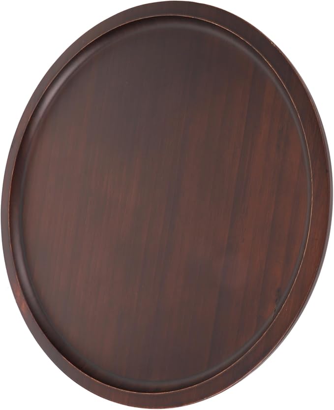 Bamboo Serving Tray Creative Wooden Pizza and Cake Display Tray Walnut Color Multi-use for Home Coffee Table and Events