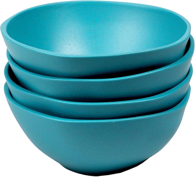 Organic Coupe Wheat PolyPro 12-Piece Dinnerware Set, Azure