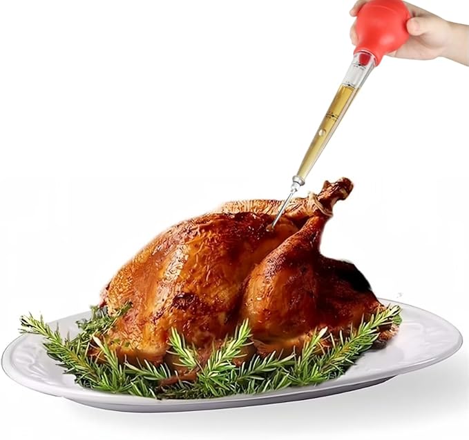 Holiday Serving Platter Thanksgiving Turkey Serving Set - Large Ceramic Turkey Platter & Turkey Baster Injector - Perfect for Holiday Dinners