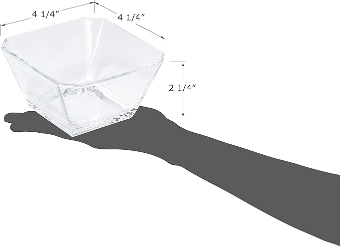Red Co. London 10.25 Oz Tapered Clear Glass Mini Serving Bowl Set of 6 for Desserts, Snacks, Sauces