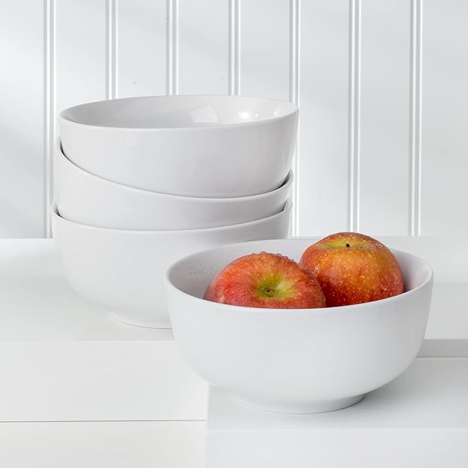 Euro Ceramica Essential Collection Porcelain Dinnerware and Serveware, 16 Piece Dinnerware Set, Service for 4, Classic White