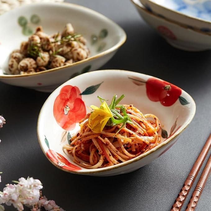 Dessert Plates Seasoning Dipping Side Dish Bowl Japanese Style Particularly Beautiful Salad Dessert Bowl Ceramic Restaurant Hotel Tableware Appetizer Plates Snack Tray(B)