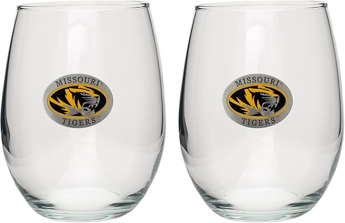 Heritage Pewter Missouri Stemless Glass Goblets – Set of 2 | 15 OZ Goblet Wine Glasses | Expertly Crafted Pewter Glass