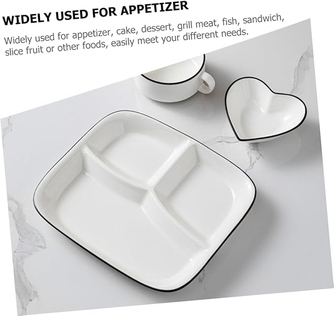 Ceramic Divided Plate Dinnerware for Appetizers Desserts and Portion Control Easy to Clean Stylish Design for Home Use