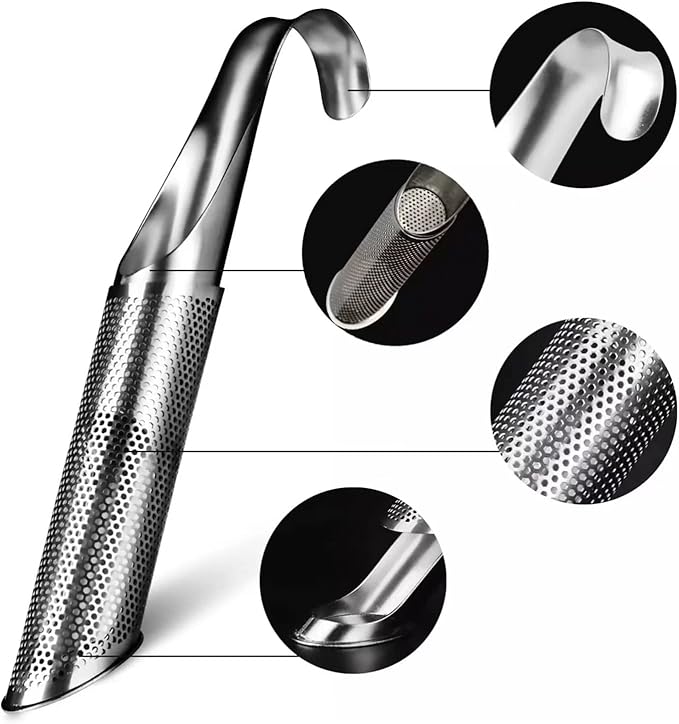 Tea Infuser, Tea Strainer, Tea Diffusers for Loose Tea, Gorgeous Lit Stainless Steel Tea Diffuser, 304 Stainless Steel Tea Strainer, Stick Pipe Tea Diffuser (2pcs +1 Brush)