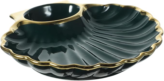BESTOYARD 1pc Dumpling Plate Vinegar Dish Versatile Serving Platter for Appetizers Sushi French Fries More Stylish Shell-shaped Design for Homes and Restaurants