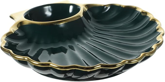 BESTOYARD 1pc Dumpling Plate Vinegar Dish Versatile Serving Platter for Appetizers Sushi French Fries More Stylish Shell-shaped Design for Homes and Restaurants