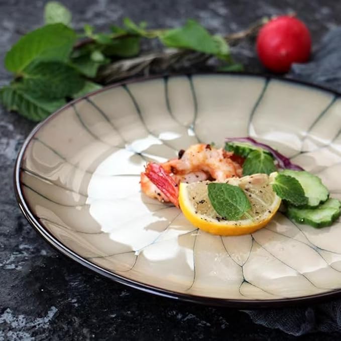 Plates Creative Simple Ceramic Dinner Plate Home Salad Plate Round Breakfast Plate Flat Plate Steak Plate Dinner Plates