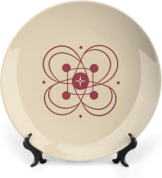 Decorative Plate 6inch Bone China Dessert Plates with Display Stand Ornament Ceramic Plates Simple Icon Art Crafts Porcelain Plate for Home Club Living Room